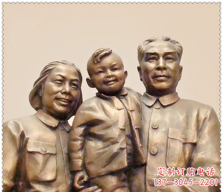 黄冈伟人周恩来一家铜雕