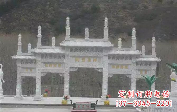 黄冈五门牌坊石雕 (2)