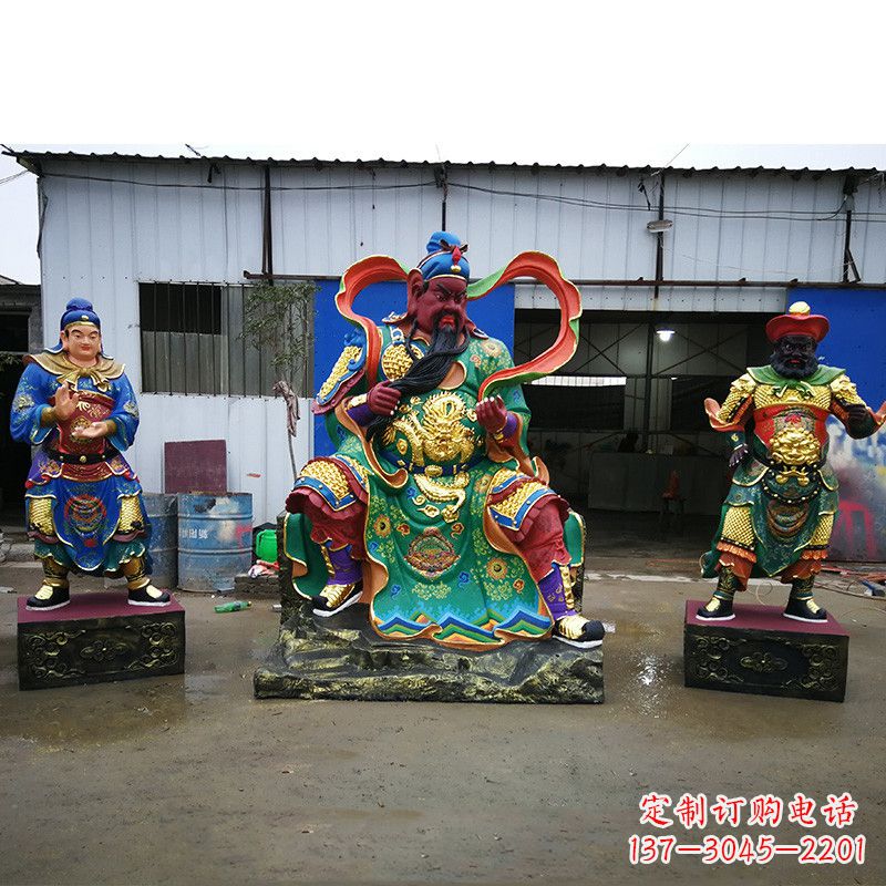 黄冈武财神关公彩绘雕塑