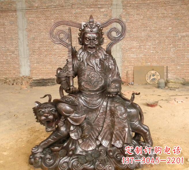 黄冈武财神赵公明铜雕