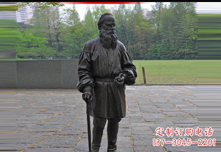 黄冈西方名人托尔斯泰铜雕