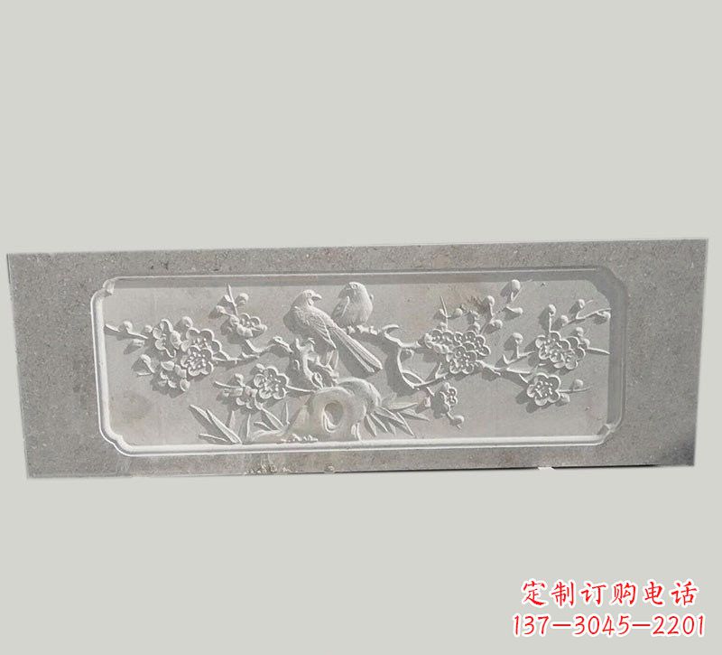 黄冈喜鹊登梅浮雕石栏板