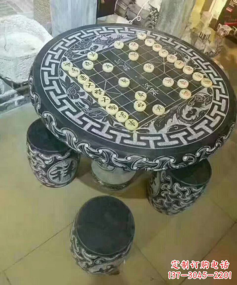 黄冈下象棋石桌凳 