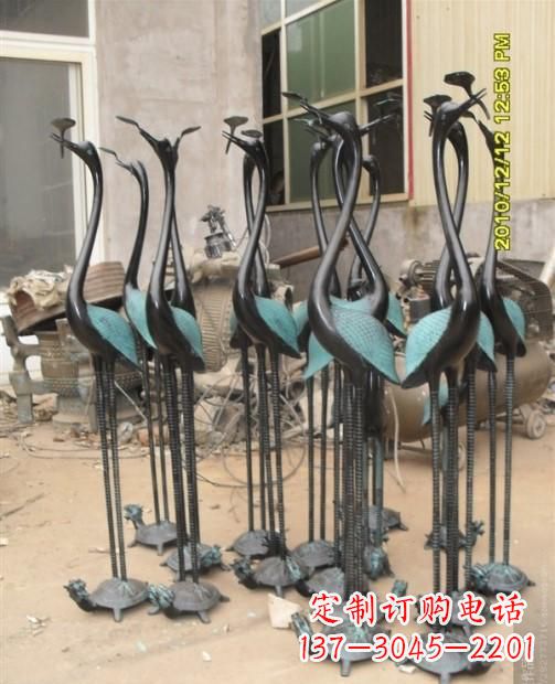 黄冈仙鹤动物铜雕