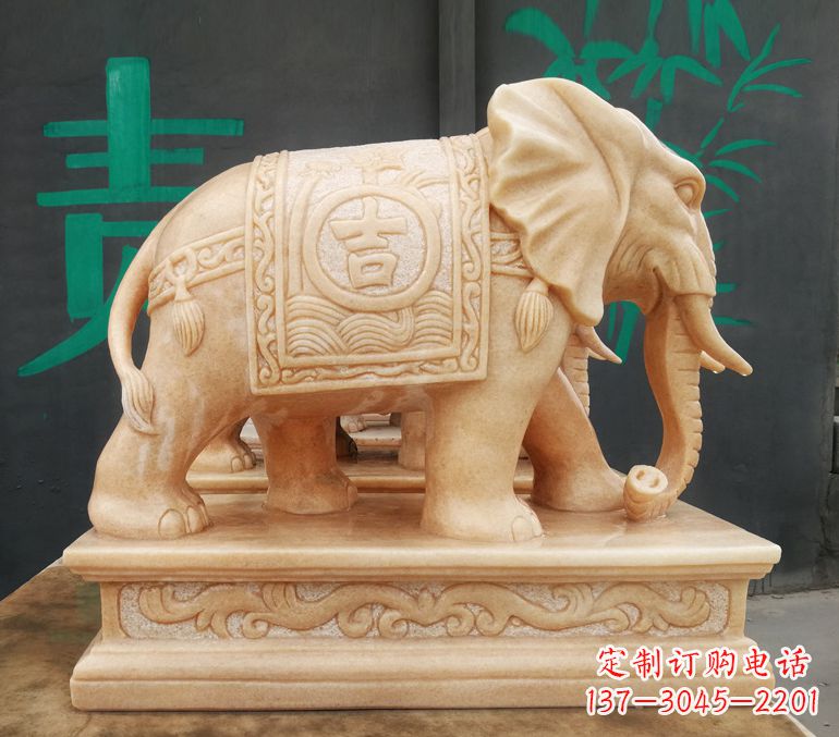 黄冈现代石雕大象雕像