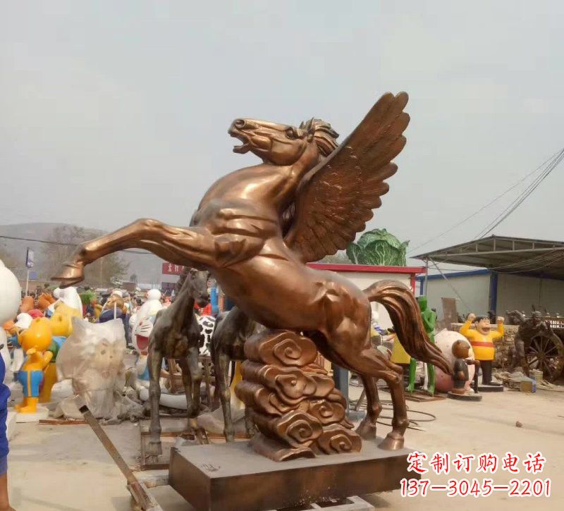 黄冈祥云飞马铜雕