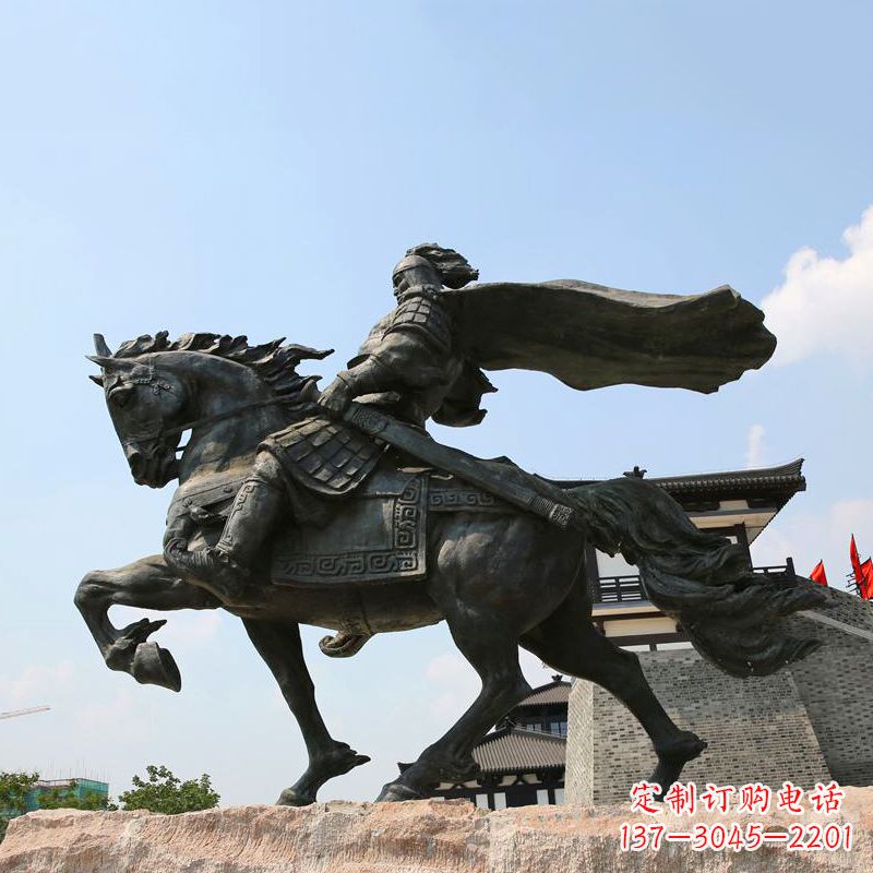 黄冈项羽骑马铜雕景观雕塑-景区景点历史名人西楚霸王雕像