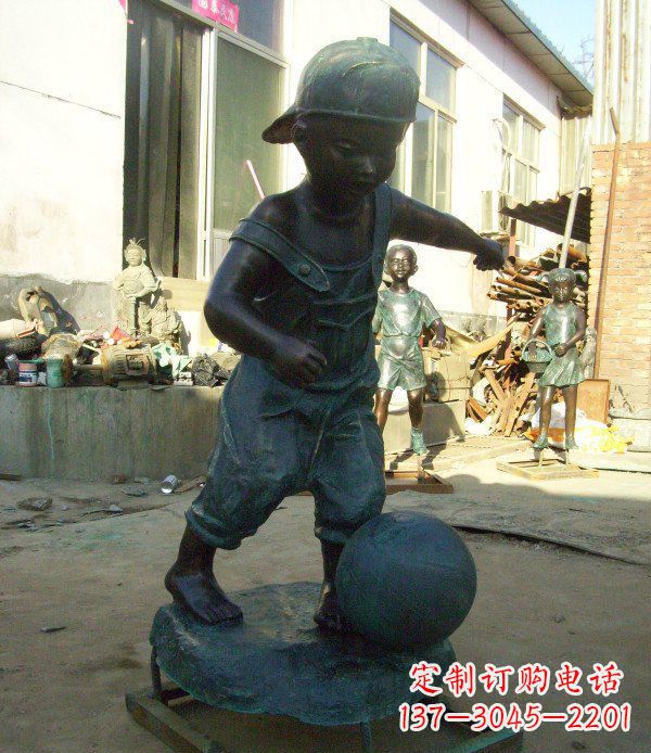 黄冈小孩玩耍青铜人物铜雕