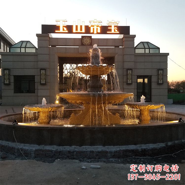 黄冈小区广场欧式水景石雕喷泉