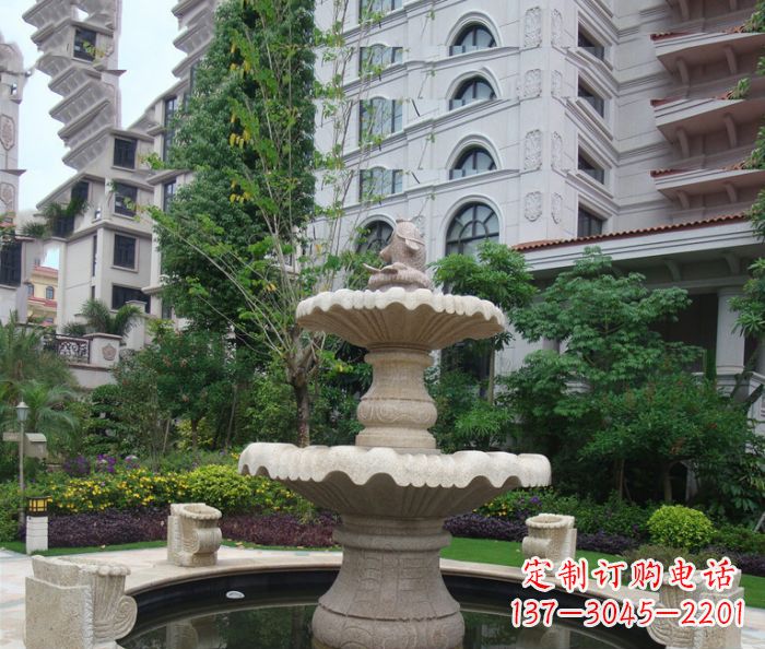 黄冈小区景观大理石鲤鱼喷泉石雕