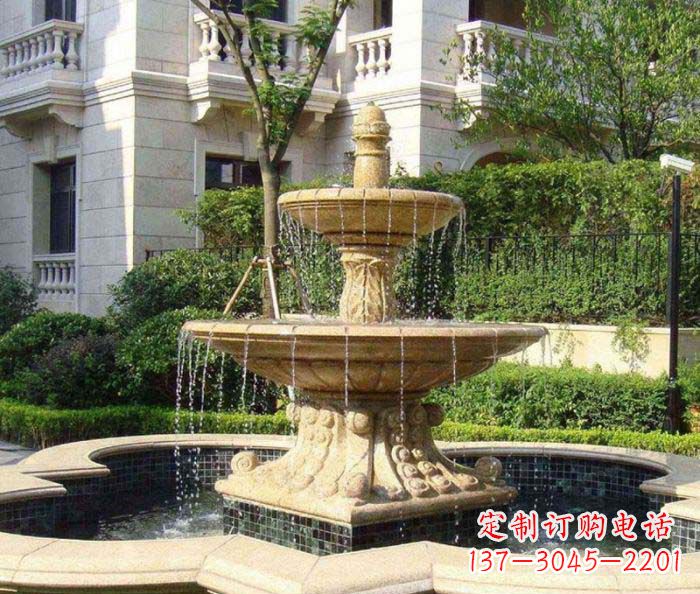 黄冈小区景观大型喷泉石雕 (2)