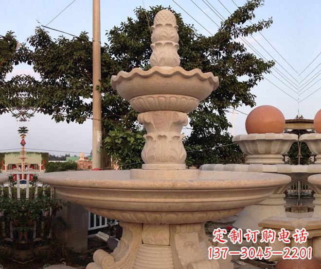 黄冈小区景观大型喷泉石雕 (4)