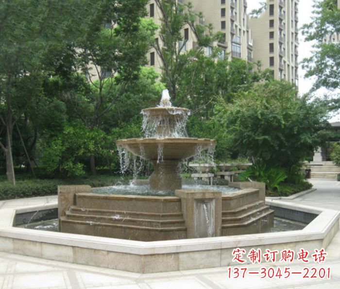 黄冈小区景观大型喷泉石雕 (7)