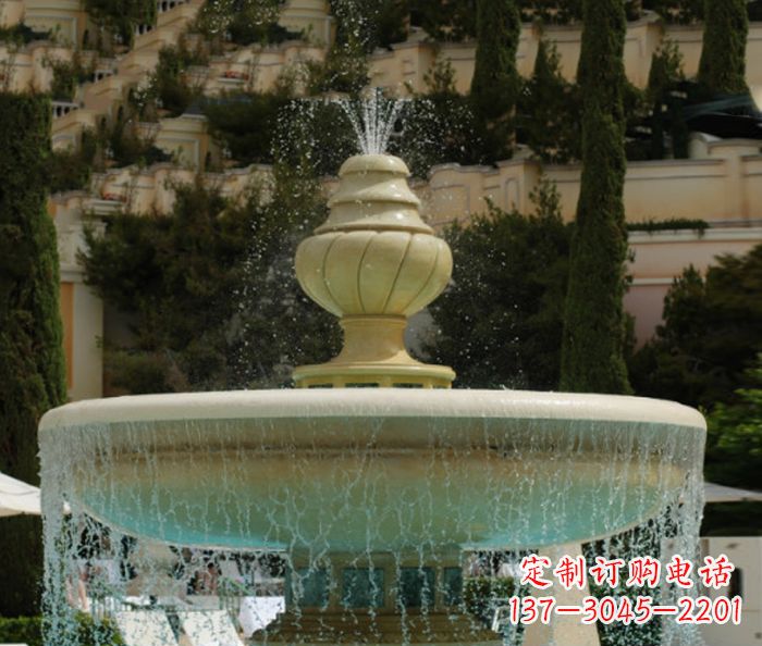 黄冈小区景观多层喷泉石雕_2