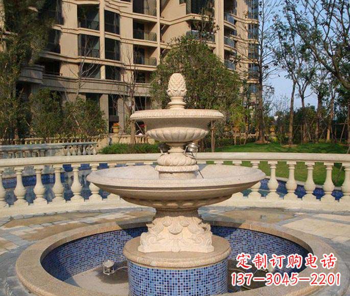 黄冈小区景观多层喷泉石雕