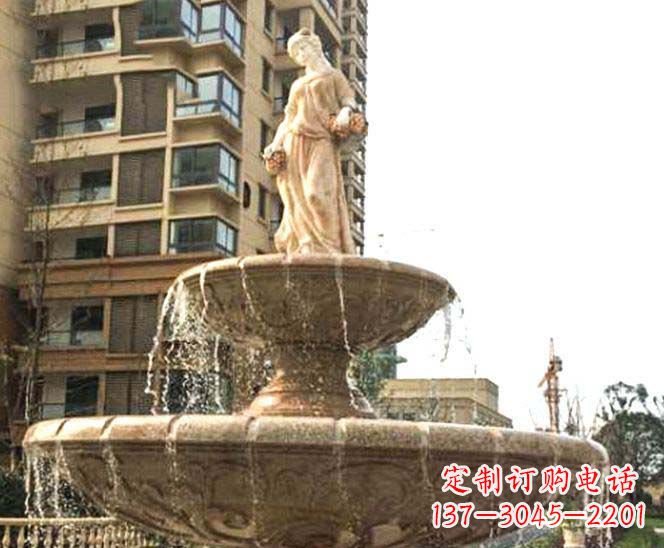 黄冈小区景观西方女人喷泉石雕
