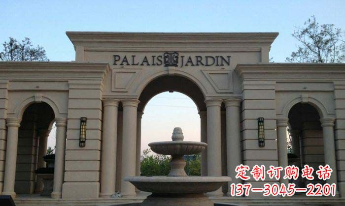 黄冈小区门口景观大理石喷泉石雕