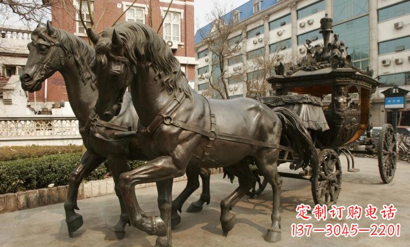 黄冈小区欧式马车铜雕