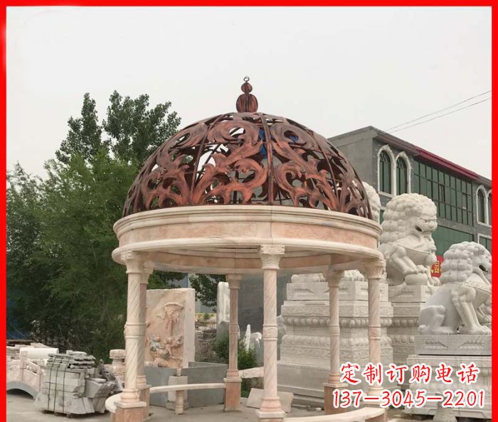 黄冈小区欧式圆顶凉亭石雕_1