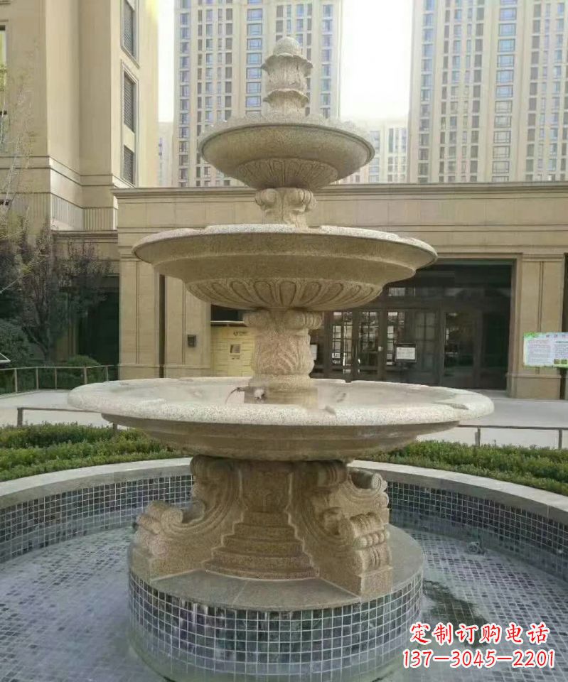 黄冈小区喷泉石雕 (2)