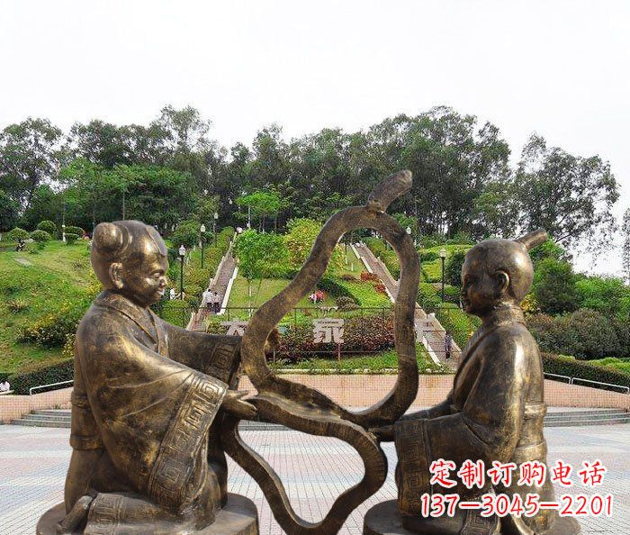 黄冈校园抽象孔融让梨铜雕