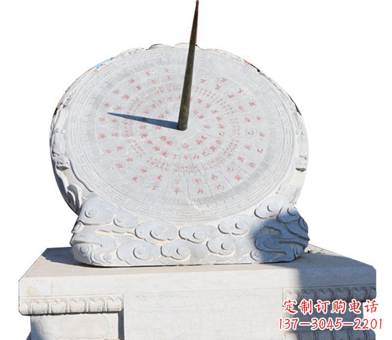 黄冈校园大理石日晷景观石雕 (3)