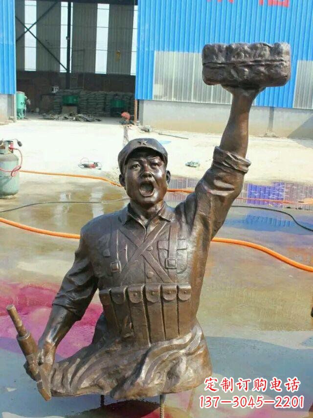 黄冈校园董存瑞名人铜雕