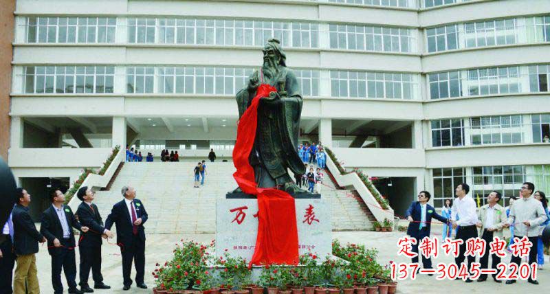 黄冈校园孔子古代名人铜雕