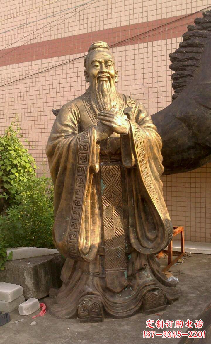 黄冈校园孔子像人物铜雕