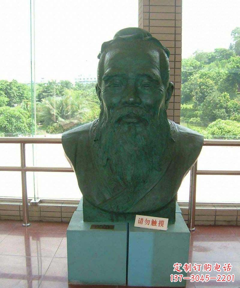 黄冈校园孔子胸像名人铜雕