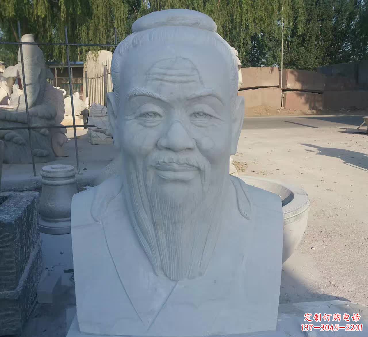 黄冈校园孔子胸像石雕塑