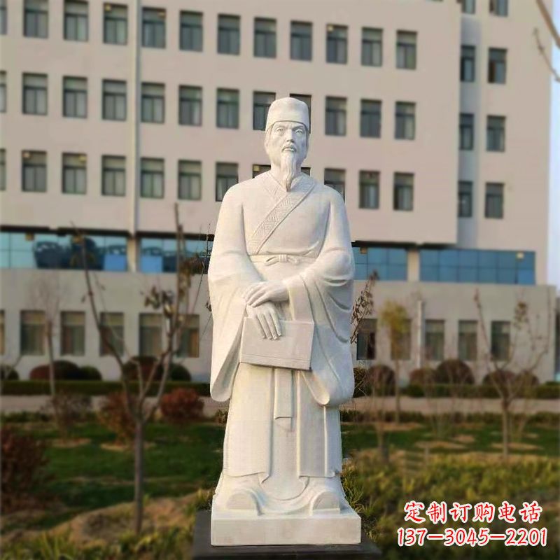 黄冈校园名人汉白玉雕塑医院医学院古代著名人物雕像