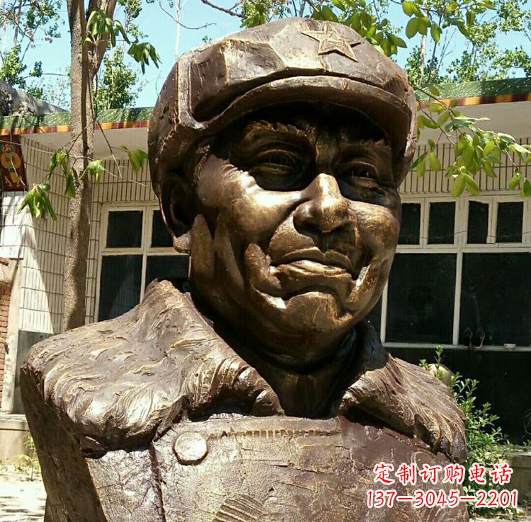黄冈校园名人朱德胸像铜雕