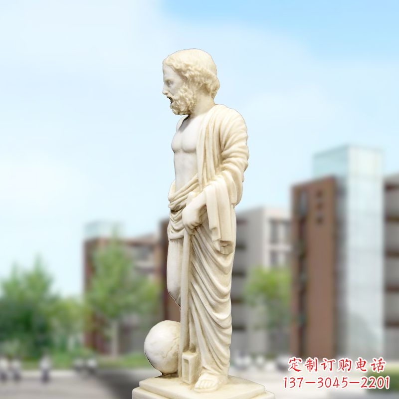 黄冈校园名人著名物理学家阿基米德石雕塑像