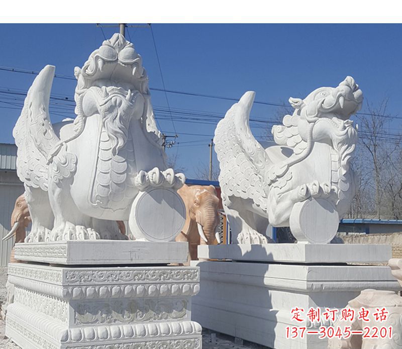 黄冈獬豸法院门口神兽石雕