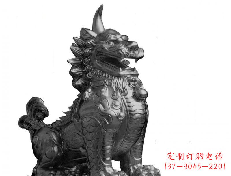 黄冈獬豸法院景观铜雕