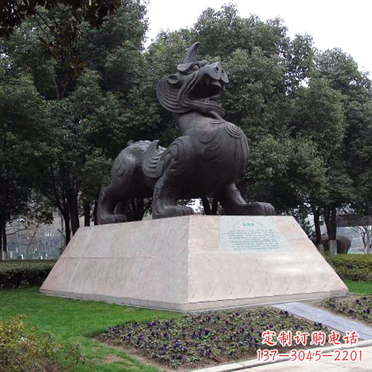黄冈獬豸神兽雕塑-公园上古神兽景观雕塑