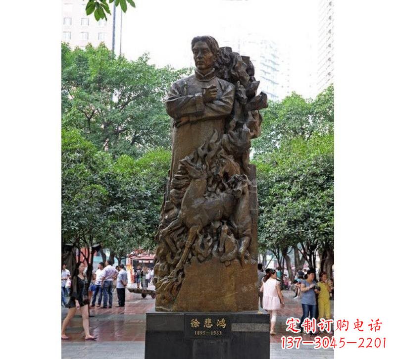 黄冈徐悲鸿铜雕