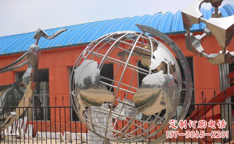 黄冈学校不锈钢地球仪雕塑