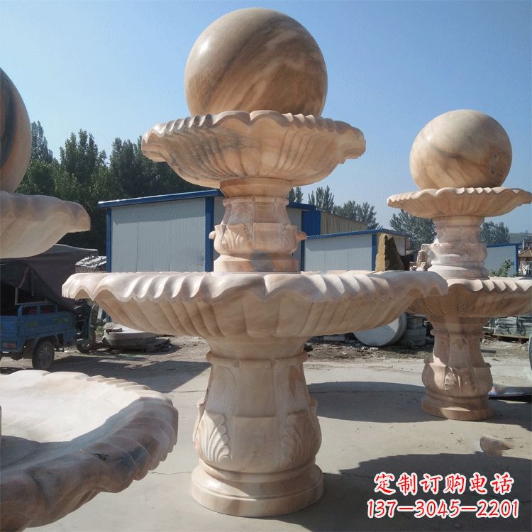 黄冈一米的喷泉石雕