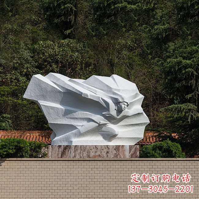 黄冈英雄人物黄继光景区景点汉白玉石刻雕塑