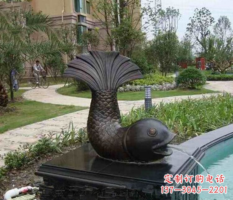 黄冈鱼喷泉铜雕