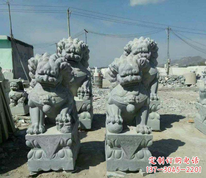 黄冈园林仿古狮子景观石雕