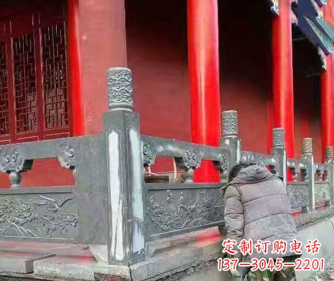 黄冈园林仿古石栏板景观石雕 (9)