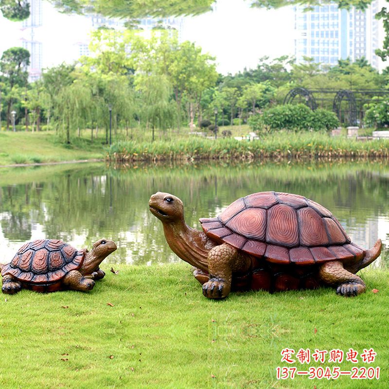 黄冈园林仿真乌龟玻璃钢池塘湖泊水景雕塑摆件