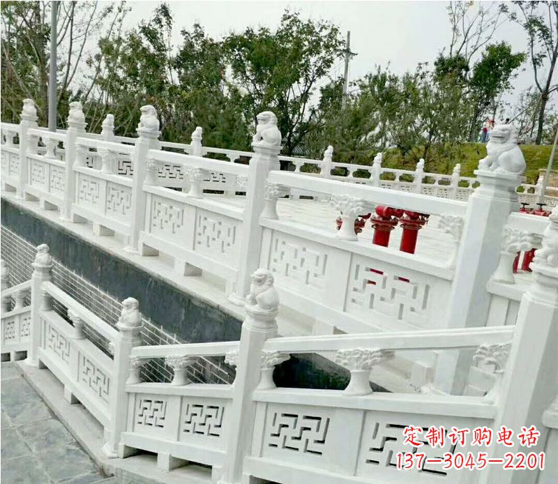 黄冈园林汉白玉栏板景观石雕 (2)