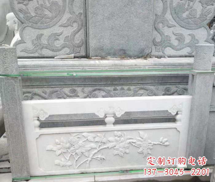 黄冈园林汉白玉石浮雕栏板 (3)