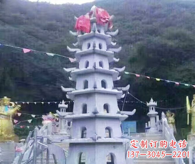 黄冈园林景观大理石宝塔石雕