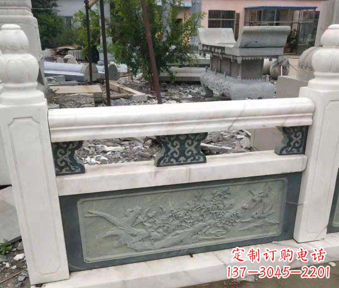 黄冈园林景观大理石桥栏板石雕 (2)