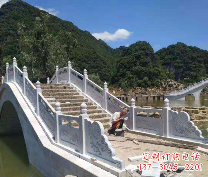 黄冈园林景观大理石桥栏板石雕_1